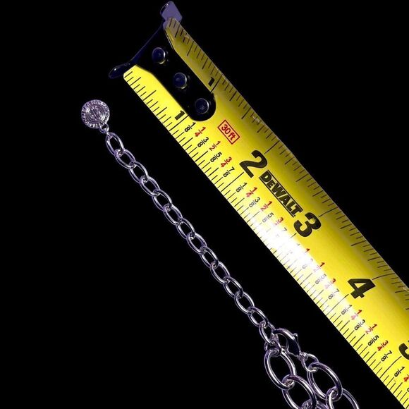 RJ Graziano Acrylic Lucite Necklace Clear Frosted Link Silver Tone Metal Chunky - Picture 10 of 10